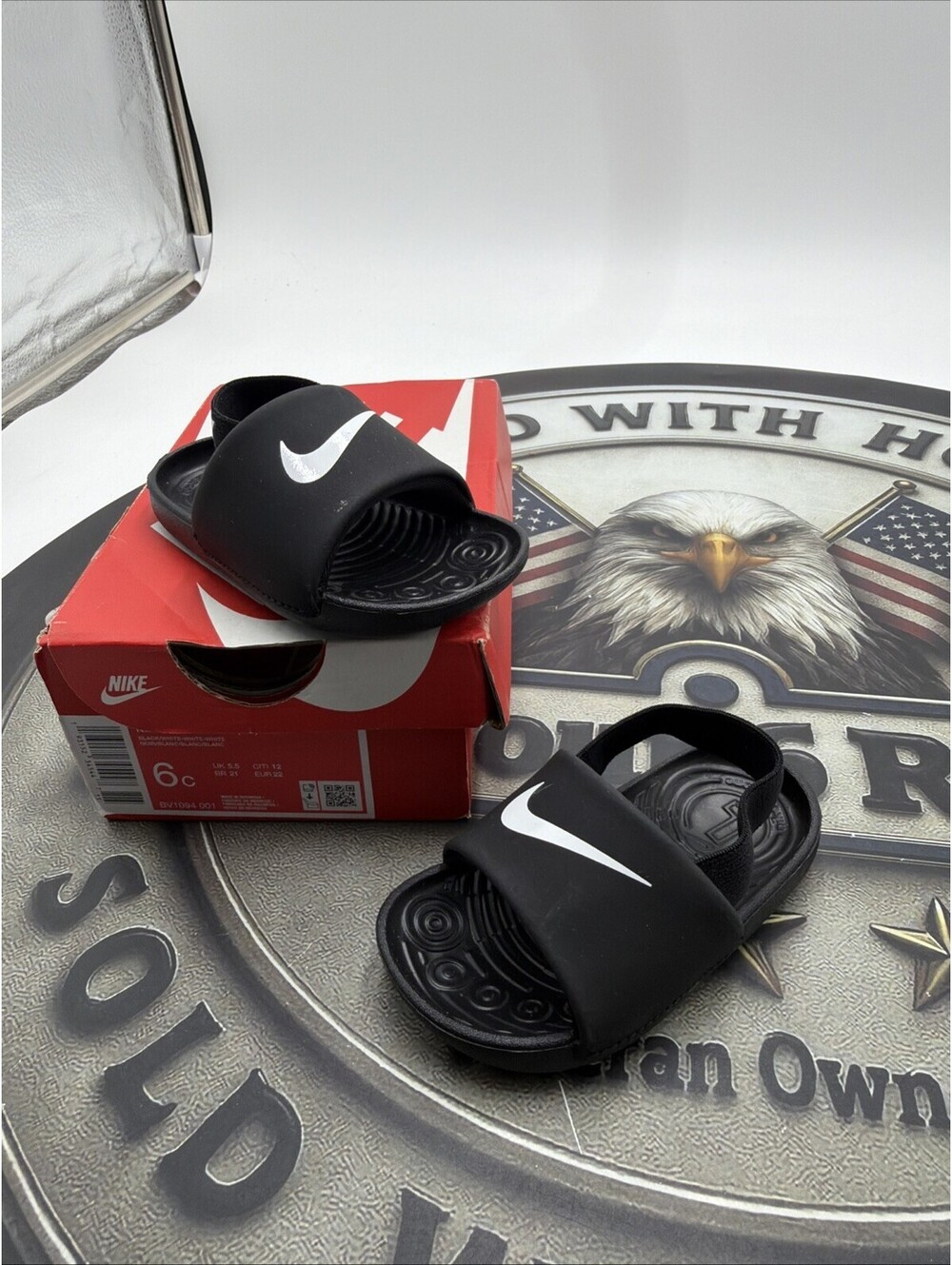 Nike BV1094-001 Kawa Slide Kids Sandal - Black Size 6C